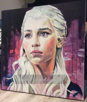 Zauberwelt Werke - Porträt von Daenerys Targaryen im lila Spiel der Throne